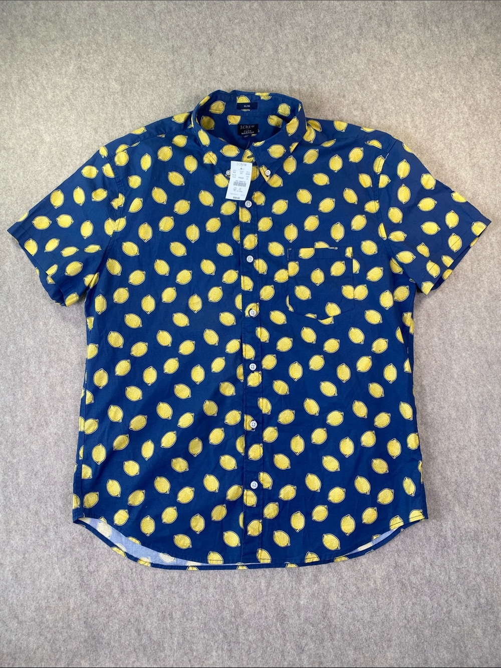 NWT J Crew Factory Men’s Lemon Print Button-Down Shirt Size XL